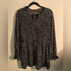 NWT Lane Bryant blouse, black with white polka dots